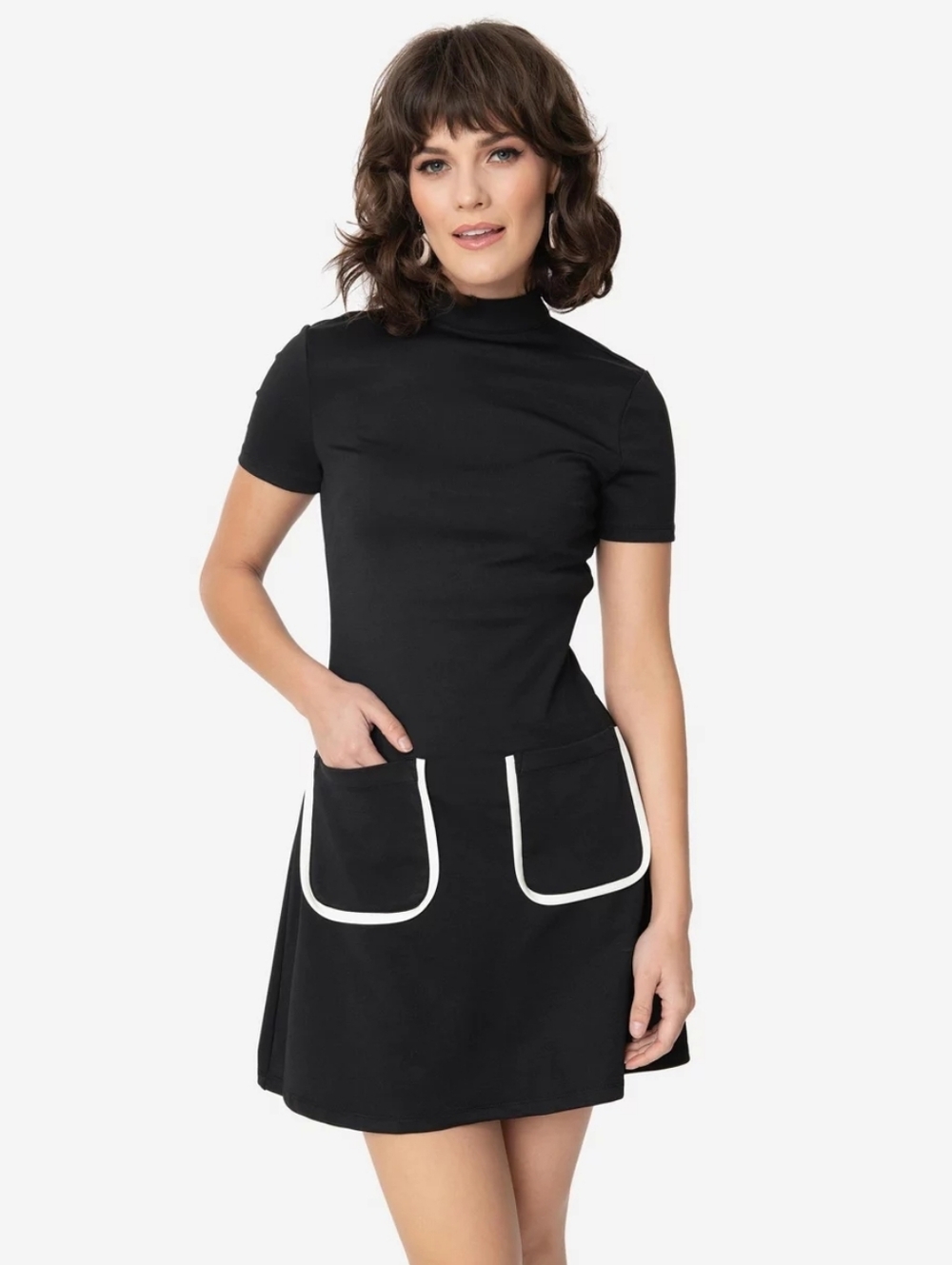 Smak Parlour Mock Turtleneck Mini Dress